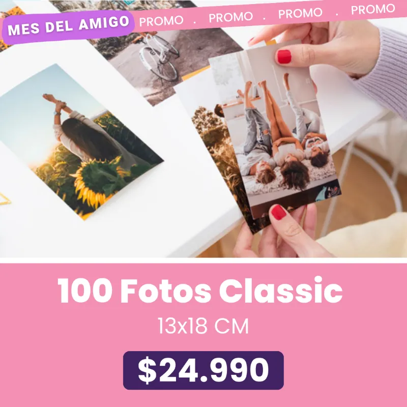100 Fotos Classic 13x18 a $24.990