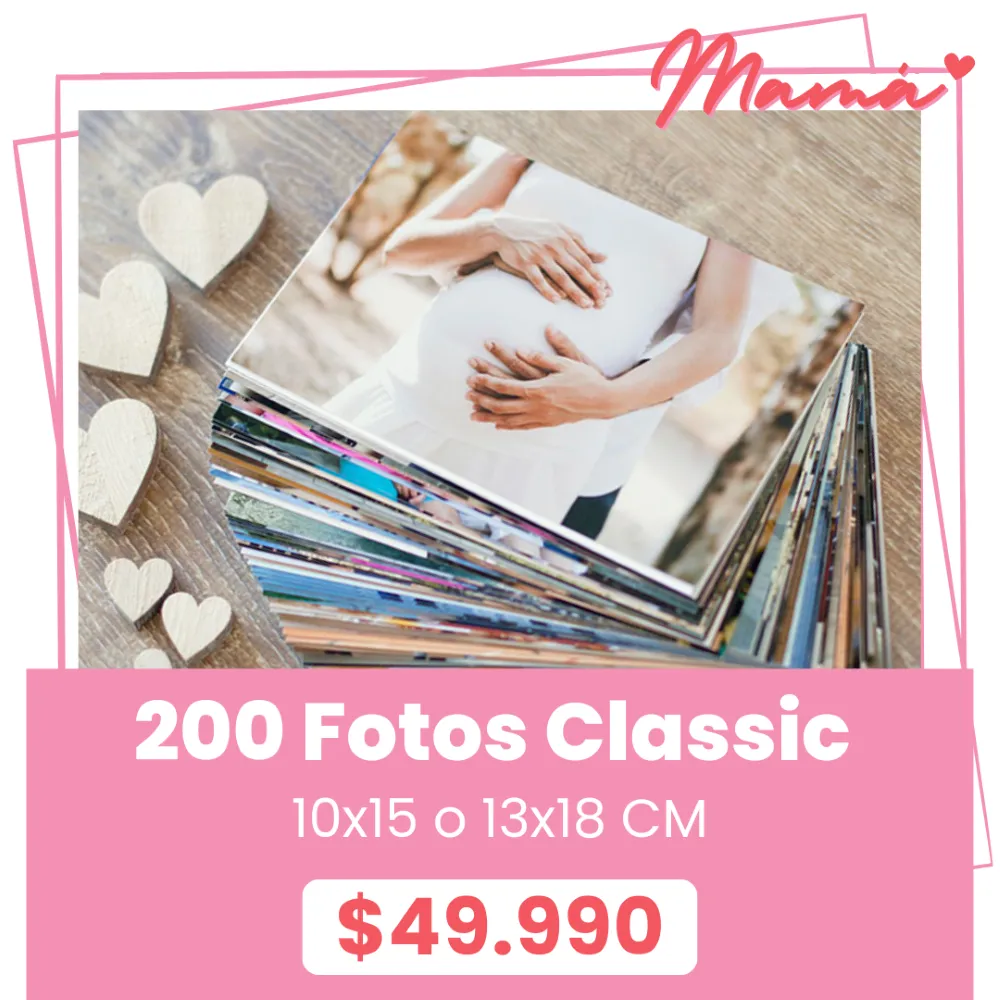 200 Fotos Classic 10x15 o 13x18 a $49.990