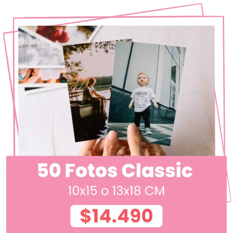 50 Fotos Classic 10x15 o 13x18 a $14.490