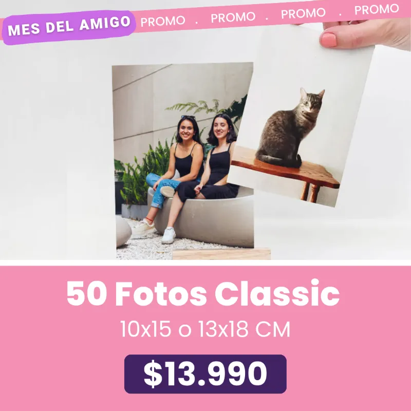 50 Fotos Classic 10x15 o 13x18 a $13.990