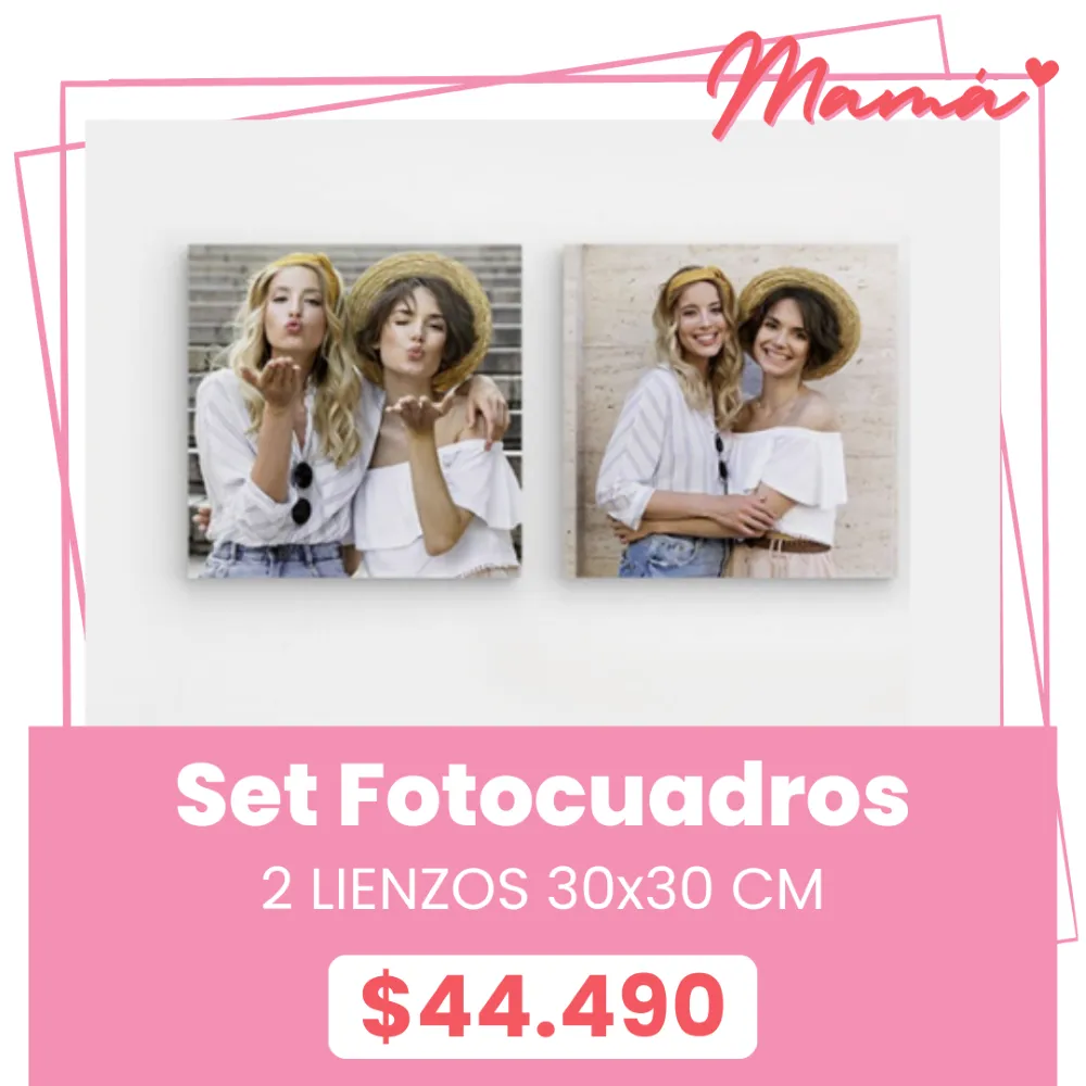 Set 2 Fotocuadros de lienzo 30x30 a $44.490